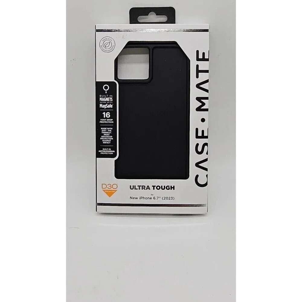 Case-Mate Tough iPhone 15 Pro Case - Black [16ft D3O Impact Protection] [Compati
